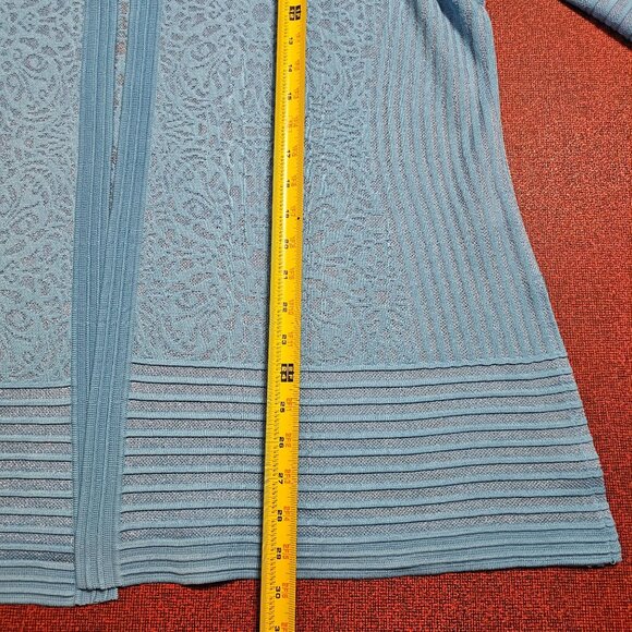 Ming Wang Sky Blue Burnout Jacket & Shell Set 2X/1X 3/4 Sleeve One Hook Luxury - Picture 15 of 15